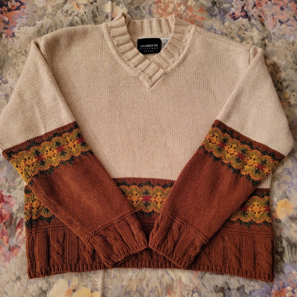 Liz Claiborne LizSport Cotton Sweater, Size PS
